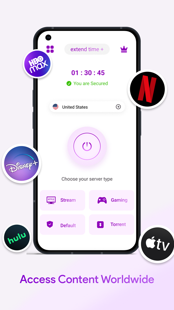 Ryn VPN App Mockup